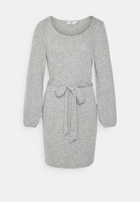 PAMELA REIF x NA-KD - DROPPED SHOULDER MINI DRESS - Vestido de malha - grey melange
