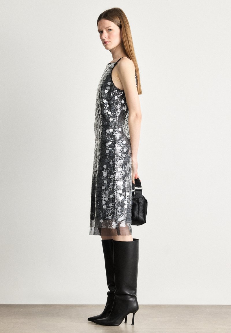 dkny glitter dress PAILETTES SEQUINS SLIP - Cocktail dress / Party dress - black/clear/black 27093X