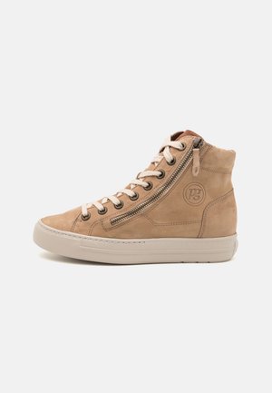 High-top trainers - cognac