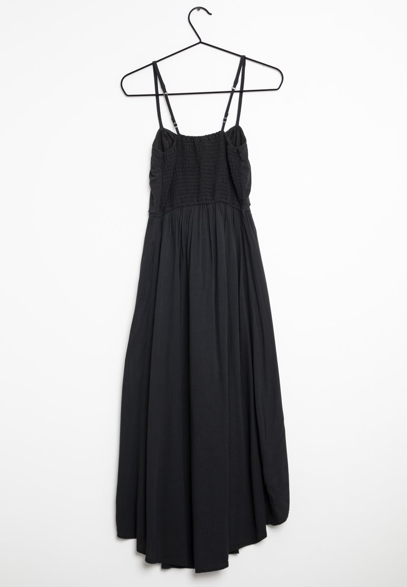 hollister black maxi dress Hollister strappy back puffball maxi dress in black