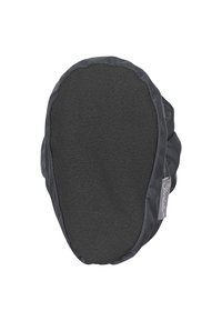 Chausson noir doux avec semelle texturée et cheville élastiquée, conçu pour une utilisation intérieure et le confort.
