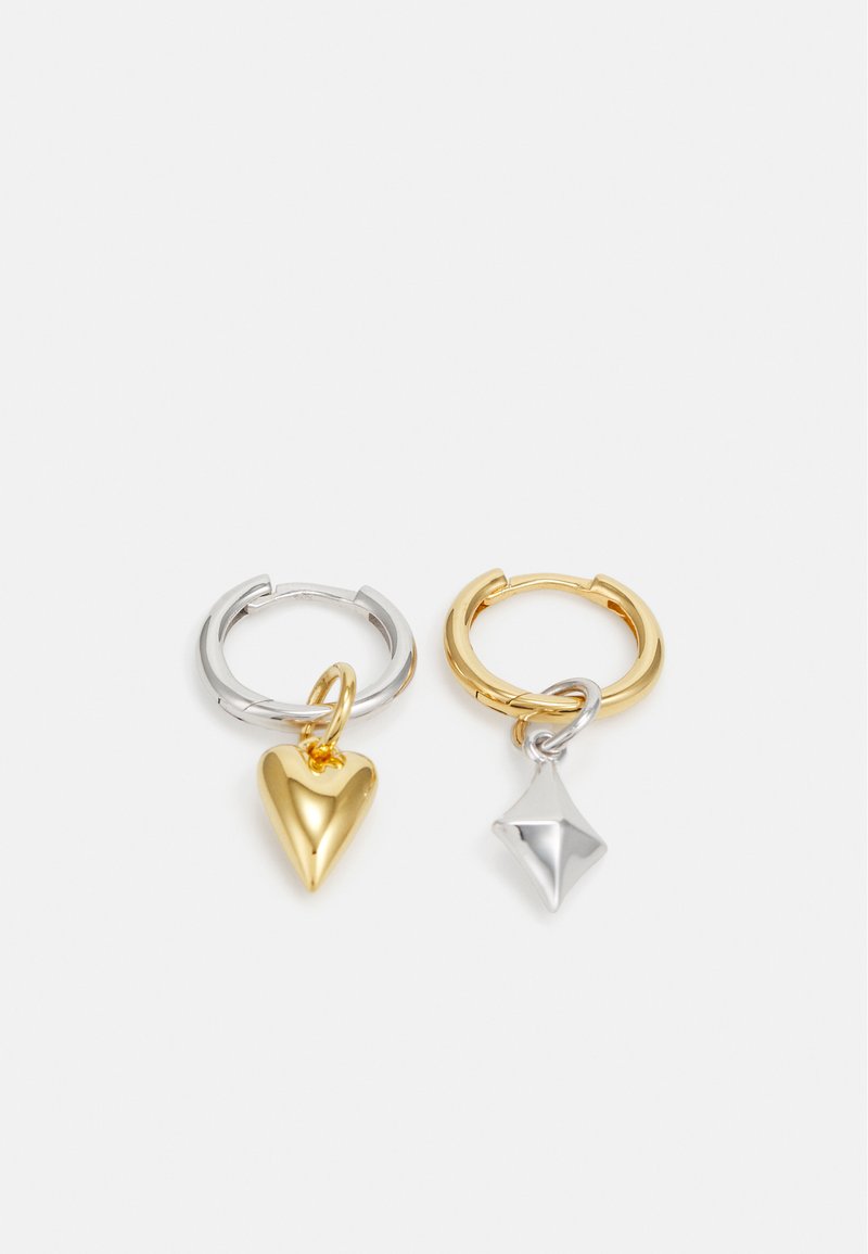 Avgvst HEARTS AND DIAMONDS MISMATCHED HOOPS - Kõrvarõngad - silver-coloured/gold-coloured