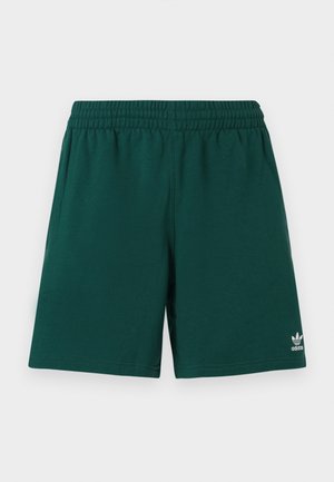 Groene katoenen shorts met een elastische tailleband, met een wit Adidas-logo op het rechteronderbeen. Simpel ontwerp met rechte snit.