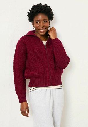 Strickjacke - burgundy red