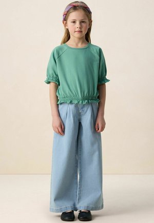 WEITE MIT FALTEN - Jean flare - l blauw