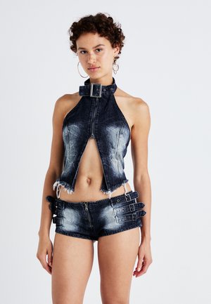 LACE UP  - Top - denim