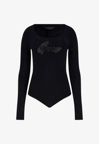 Guess LEO TRIANGLE TEE - Maglietta a manica lunga - jet black/nero Guess LEO TRIANGLE TEE - Maglietta a manica lunga - jet black/nero