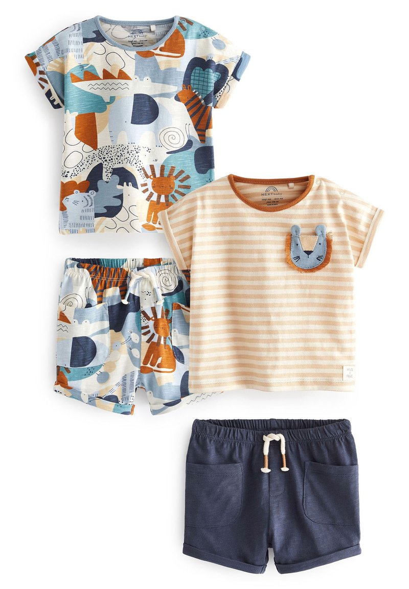 Next 4 PIECE BABY TSHIRTS AND SHORTS SET Short blue tan brown