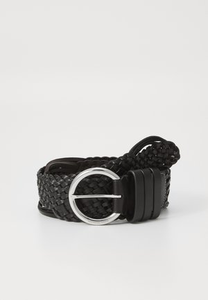 WAVE BRAID BELT - Belt - black/silver