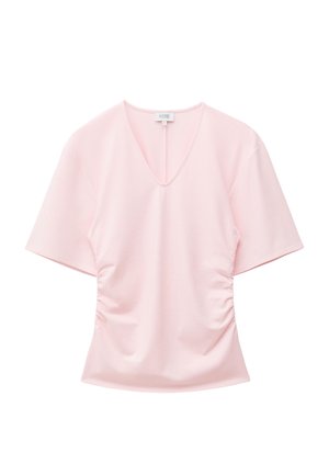 & OTHER STORIES, & OTHER STORIES GATHERED V-NECK T-SHIRT - Camiseta básica - pink