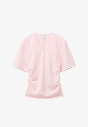 & OTHER STORIES, & OTHER STORIES GATHERED V-NECK T-SHIRT - Camiseta básica - pink