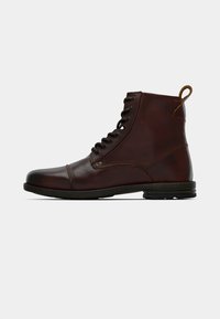 Pier One LEATHER - Bottines à lacets - cognac