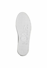 Sole bianca con motivo esagonale, logo "s.Oliver" in rilievo e indicazione della taglia 37. Texture liscia con design dai bordi arrotondati.