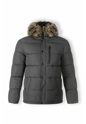 PADDED WITH FAUX FUR TRIM HOOD - Winterjacke - charc