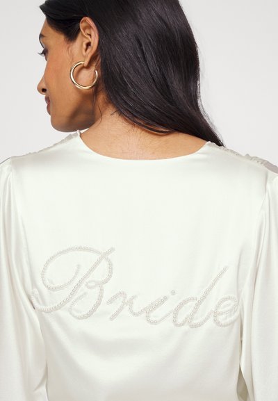 Fleur du Mal EMBROIDERED SLEEVE ROBE - Roupão - ivory