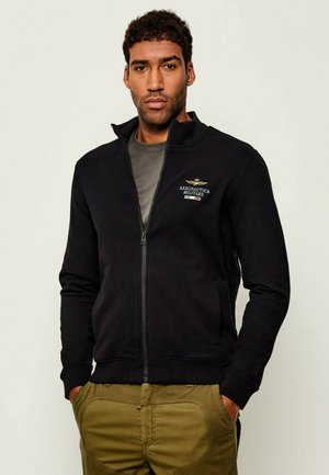Felpa con zip - nero