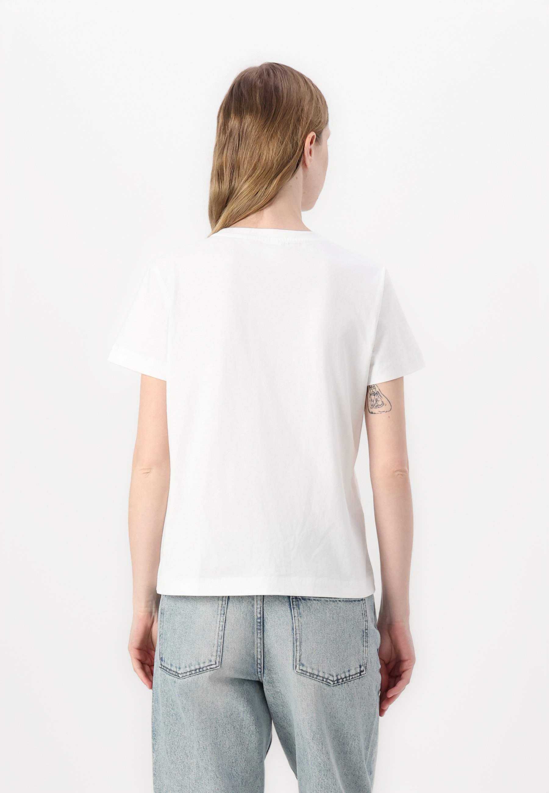 Tシャツ・カットソー PINKO Cotton Raul top Bianco Pinko NAMBRONE LOGO BIRDS RICAMATO - Print T-shirt - bianco