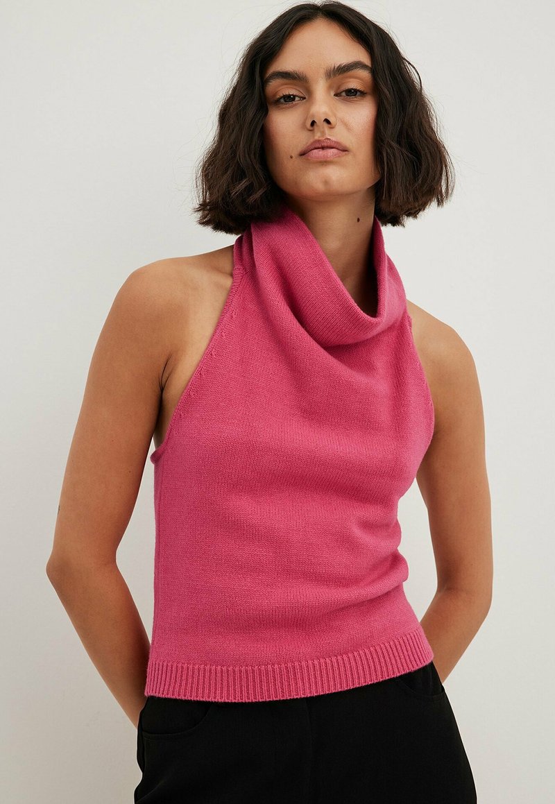 NA-KD NECKHOLDER - Tops - pink