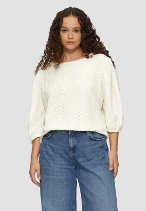 QS JACQUARD MIT 3/4-ÄRMELN - Blouse - creme