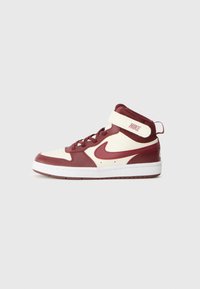 Unselected, soft pearl/dark team red
