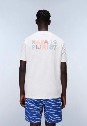 Napapijri, ELIOR  - Print T-shirt - white whisper