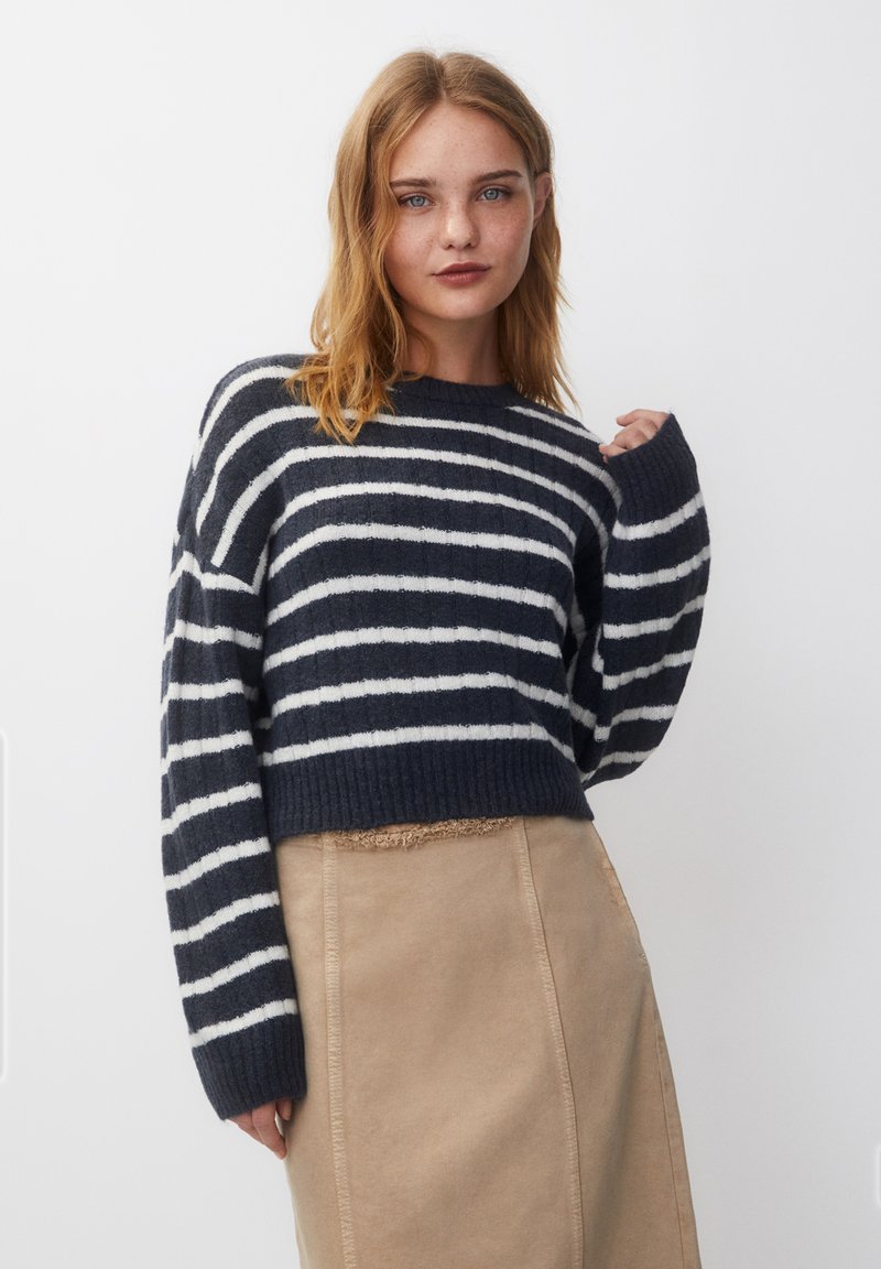 PULL&BEAR STRIPED Jumper dark blue Zalando.de
