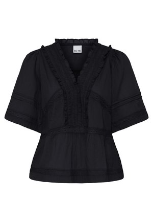 ICHI, IHVOILANA SHORT SLEEVE - Blouse - black