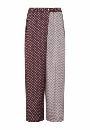 LIU JO, LIU JO BICOLOR TWILL TROUSERS - Pantalon classique - bordeaux