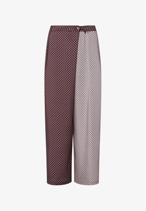 LIU JO, LIU JO BICOLOR TWILL TROUSERS - Pantalon classique - bordeaux