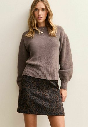 DARK  PUFF SLEEVE CREW NECK  - Jersey de punto - mink