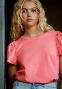 Next SHORT SLEEVE SPARKLE BUBBLEHEM REGULAR FIT - Nyomott mintás póló - fluro pink