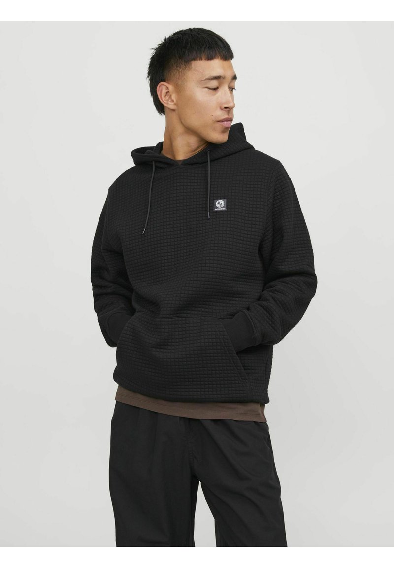 Sweat à Capuche Homme Jack & Jones - Noir - Taille XL - Fermeture Intégrale - Logo