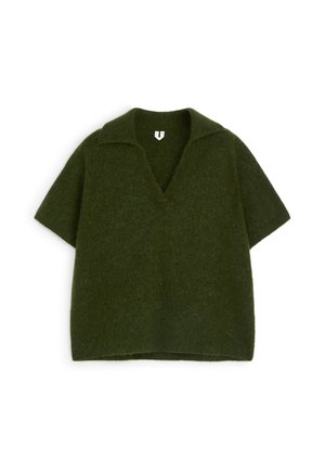 ARKET, ARKET KNITTED POLO JUMPER - Polo - dark green