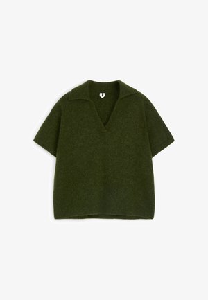 ARKET, ARKET KNITTED POLO JUMPER - Polo - dark green