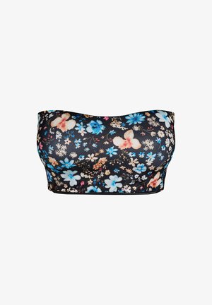 Zizzi, GEBLÜMTES BANDEAU-BIKINIOBERTEIL - Bikinitop - blau