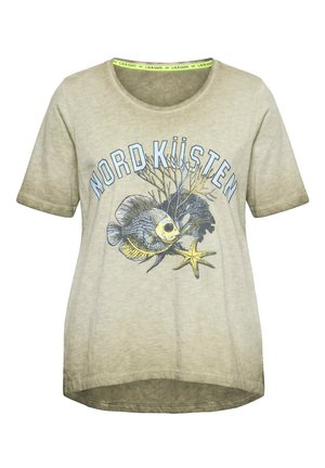 LAURASØN, T-SHIRT, COOL DYED, 1/2 ARM, DRUCK  - Printtipaita - reed