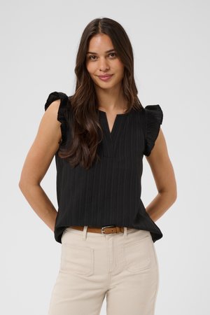 Kaffe, KAPAULINA FRILL - Blouse - black deep cc