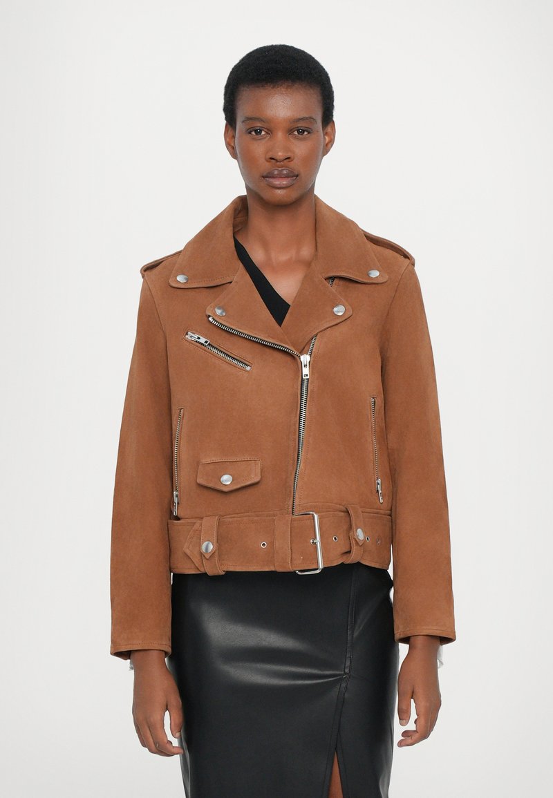 STAND STUDIO ICON BIKER JACKET - Leather jacket - desert tan