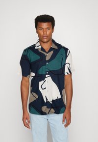 Only & Sons ONSDAB ABSTRACT SLUB - Vapaa-ajan kauluspaita - dark navy