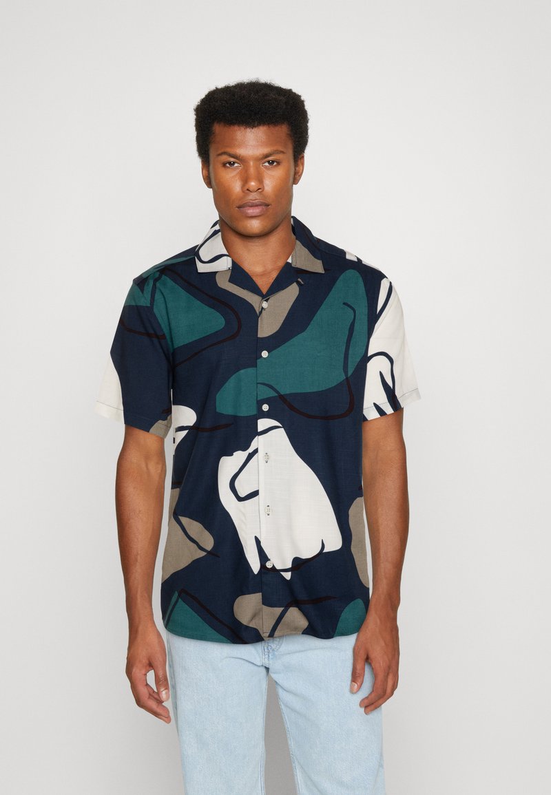 Only & Sons ONSDAB ABSTRACT SLUB - Vapaa-ajan kauluspaita - dark navy