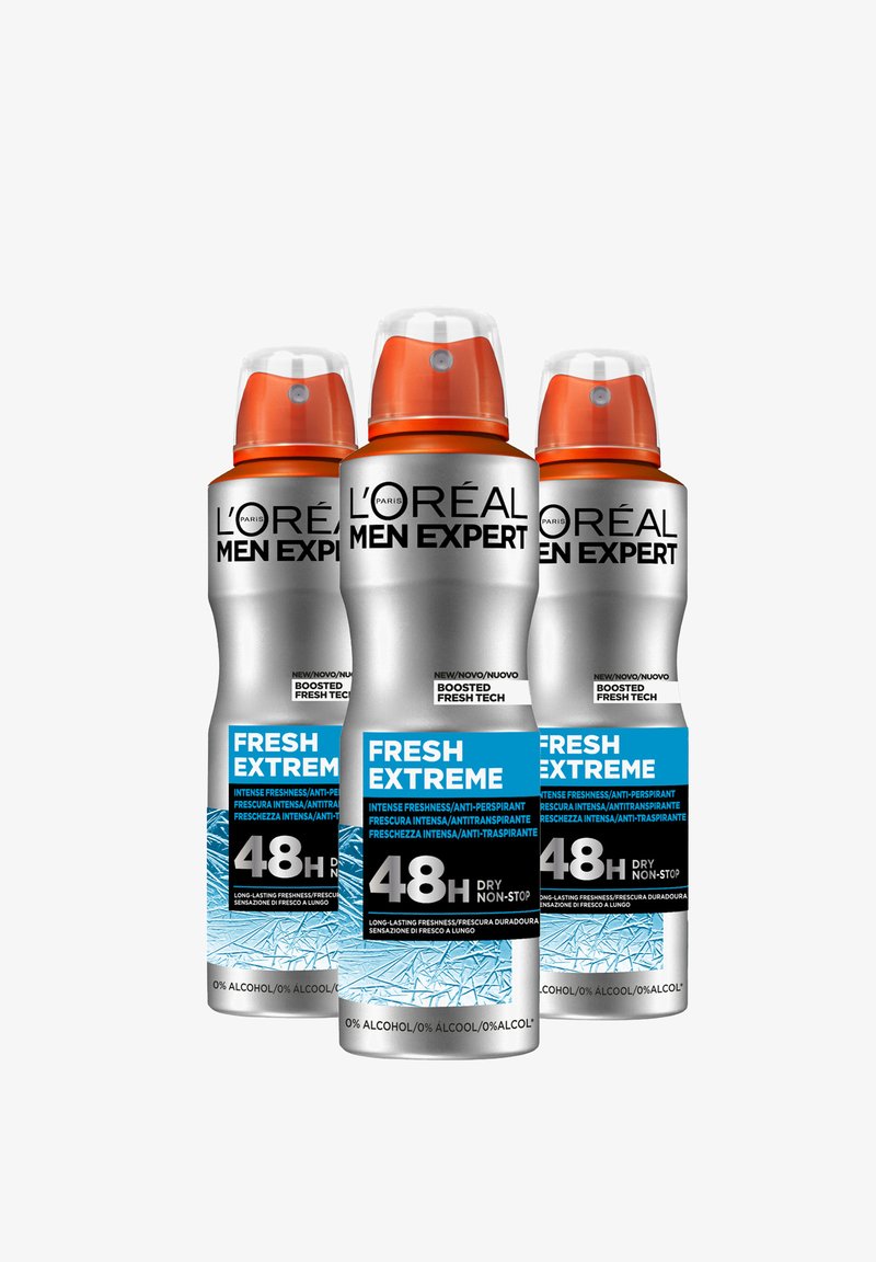 L'Oréal Men Expert - FRESH EXTREME DEODORANTE SPRAY ANTI-TRASPIRANTE, FRESCHEZZA INTENSA, 150ML - 3 PACK - Deodorante, Ingrandire