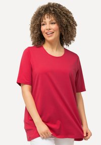 Ulla Popken RUNDHALSAUSSCHNITT - Jednoduché tričko - dark pink