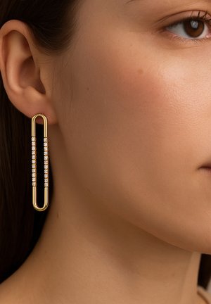 ANELY, LANGE MIT GLITZER - Oorbellen - gold-coloured