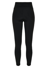 Urban Classics LADIES HIGHWAIST SHINY STRIPE LEGGINGS - Leggings - Pantaloni - black/black