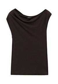 SLEEVELESS ASYMMETRIC CUT - T-shirt con stampa - brown