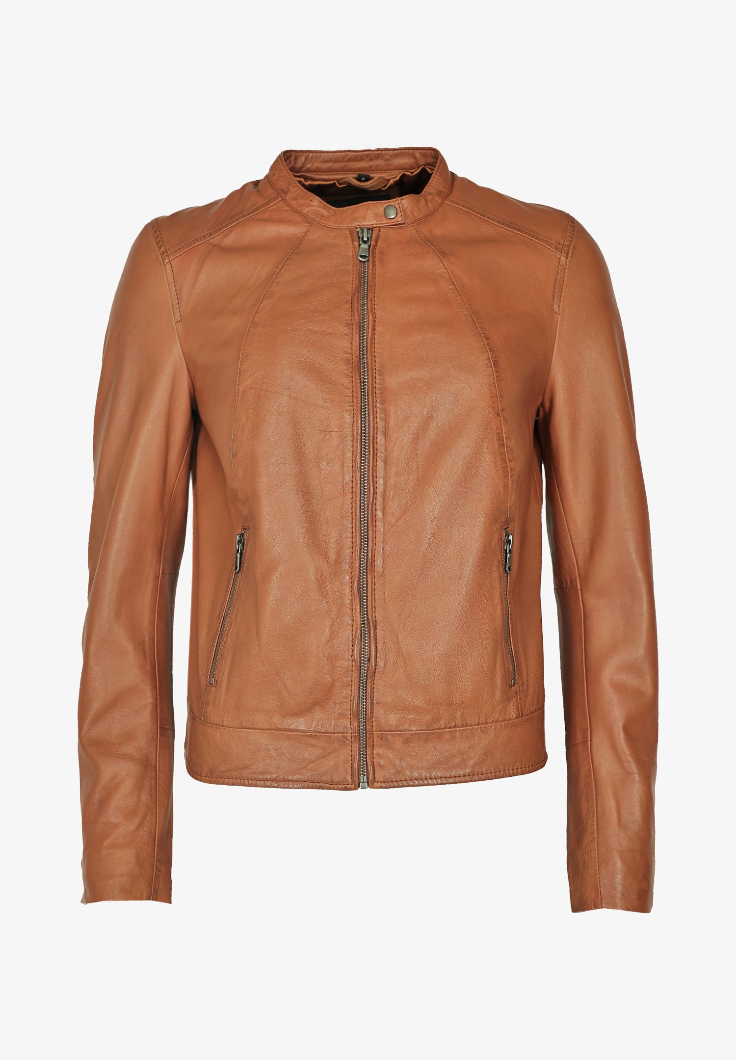 Bündchen Lederjacken Mit Kragen Damen Schwarze Damen Lederjacke