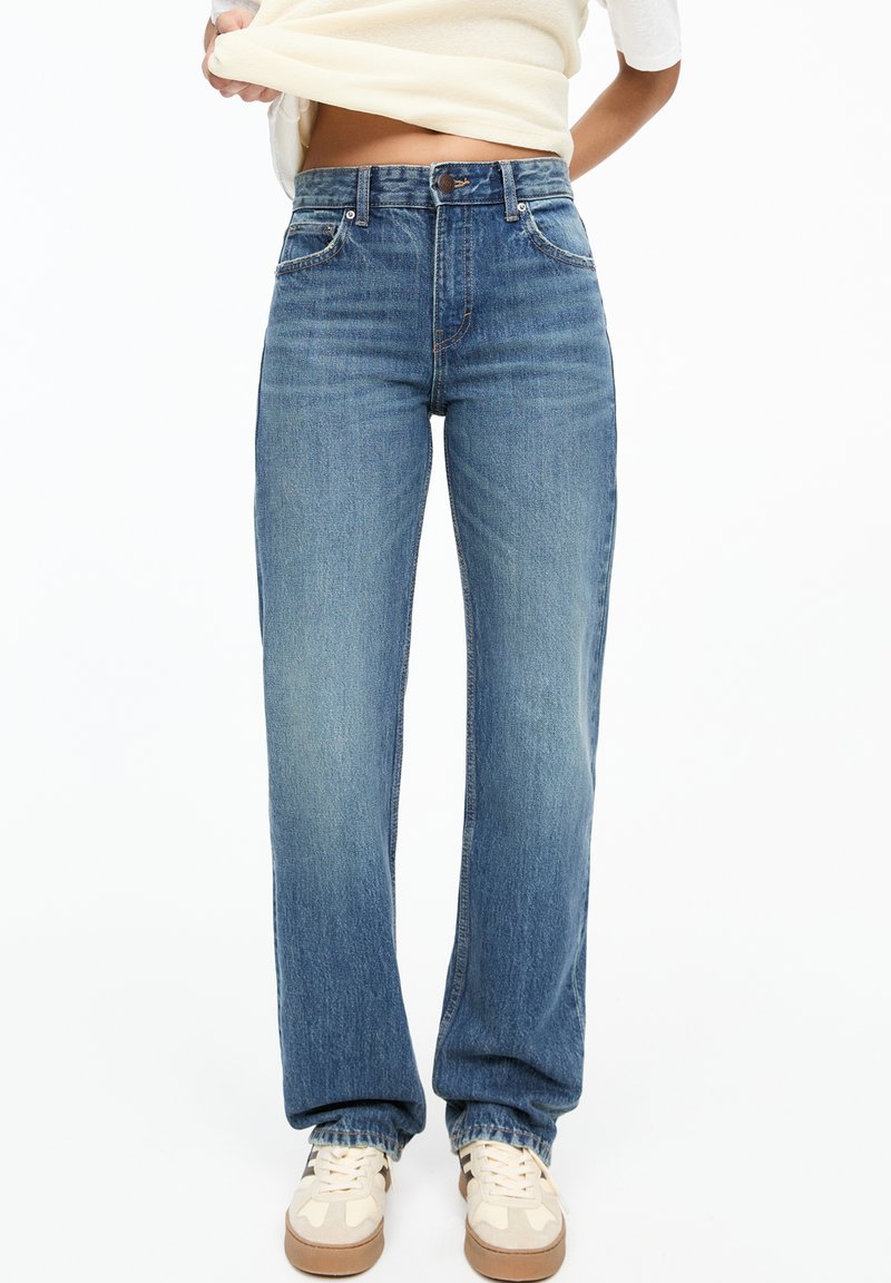 PULL&BEAR - MID-WAIST - Jean droit - dark blue denim, Agrandir