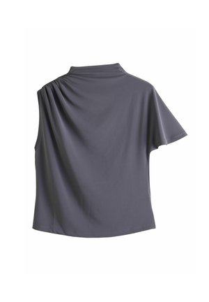 Next, REGULAR FIT - ASYMMETRIC DRAPED SHORT SLEEVE TOP - T-Shirt basic - navy