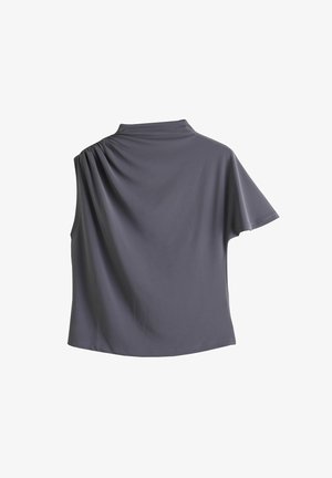 Next, REGULAR FIT - ASYMMETRIC DRAPED SHORT SLEEVE TOP - T-Shirt basic - navy