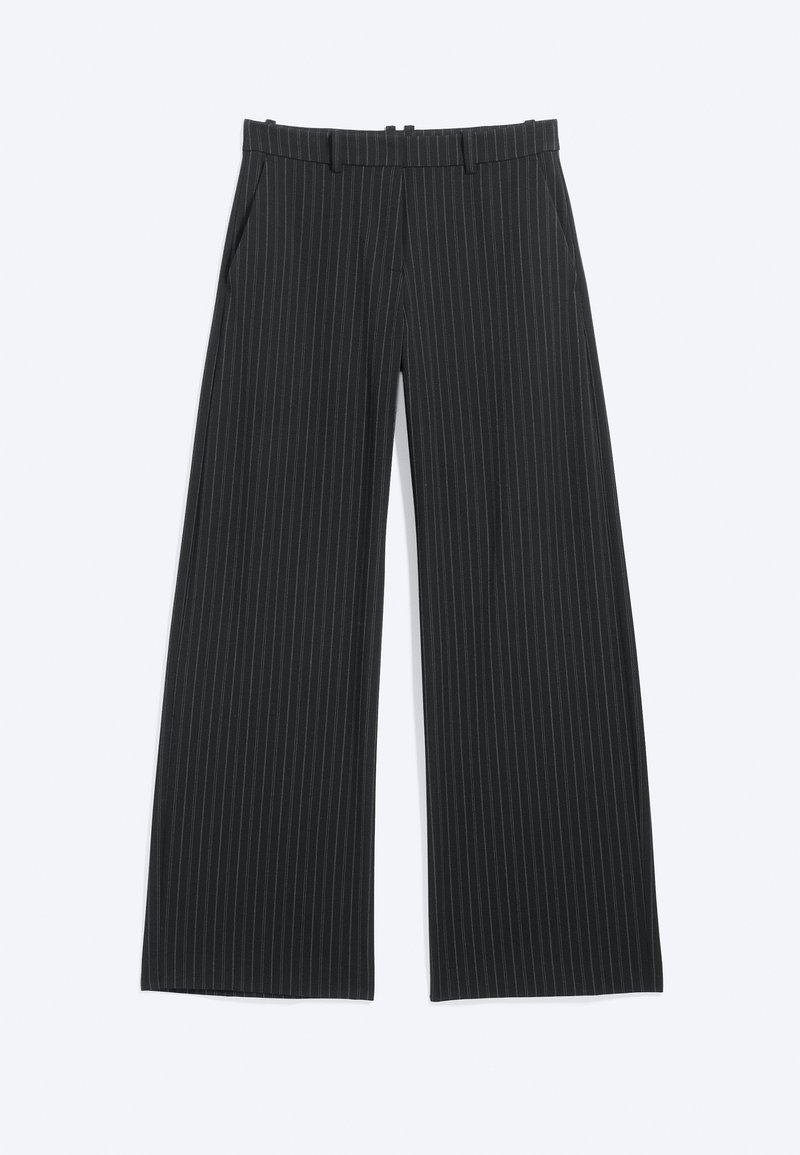 Weekday WIDE SUITING - Pernera ancha - black pinstripe/negro - Zalando.es